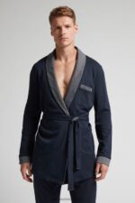 Apparel CA Intimissimi Men Cotton Interlock Pyjama Jacket 800-Midnight Blue DD6R6T305