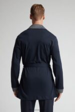 Apparel CA Intimissimi Men Cotton Interlock Pyjama Jacket 800-Midnight Blue DD6R6T305 - Image 3
