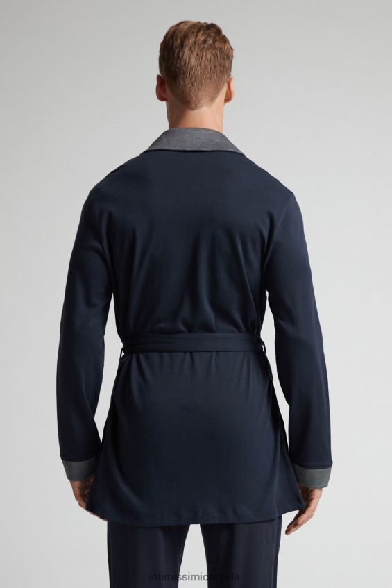 Apparel CA Intimissimi Men Cotton Interlock Pyjama Jacket 800-Midnight Blue DD6R6T305 - Image 3