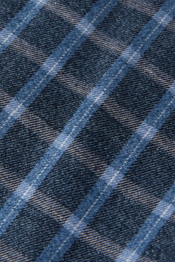 Apparel CA Intimissimi Men Full-Length Check Pattern Brushed Plain-Weave Pants 089J-Blue Check DD6R6T199 - Image 5