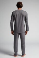 Apparel CA Intimissimi Men Long Basic Supima Cotton Pyjamas 5227-Charcoal Grey Melange DD6R6T307 - Image 3