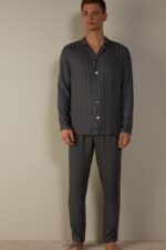 Apparel CA Intimissimi Men Long Modal Pyjamas 816I-Grey DD6R6T303