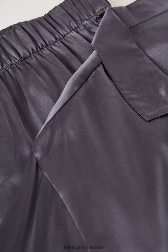 Apparel CA Intimissimi Men Long Silk Pyjamas With Piping 037J-Dark Grey DD6R6T302 - Image 5