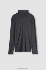 Apparel CA Intimissimi Men Long-sleeve High-Neck Merino-Wool Top 7522-Charcoal Grey Blend DD6R6T247 - Image 3