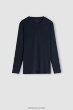 Apparel CA Intimissimi Men Long-Sleeve Stretch Supima Cotton Top 800-Midnight Blue DD6R6T268 - Image 3