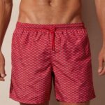Apparel CA Intimissimi Men Micro Shark-Print Swim Shorts 268J-Micro Shark-Print Red DD6R6T431