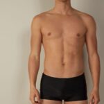 Apparel CA Intimissimi Men Plain Square-Cut Swim Trunks 019-Black DD6R6T453