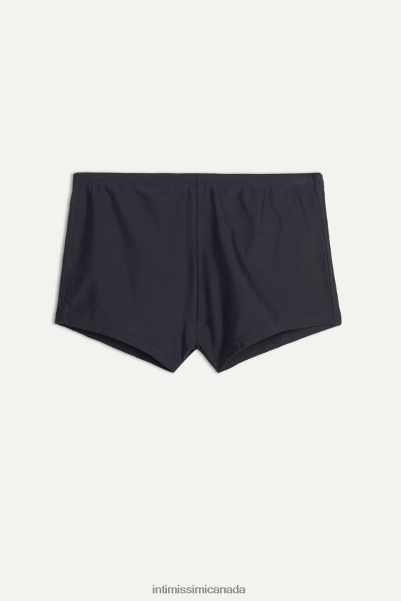 Apparel CA Intimissimi Men Plain Square-Cut Swim Trunks 019-Black DD6R6T453 - Image 5