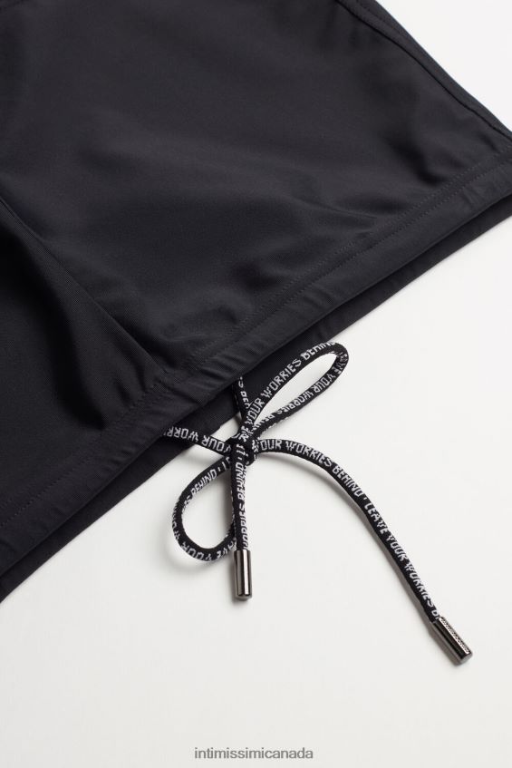 Apparel CA Intimissimi Men Plain Square-Cut Swim Trunks 019-Black DD6R6T453 - Image 6