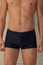 Apparel CA Intimissimi Men Plain Square-Cut Swim Trunks 1467-Intense Blue DD6R6T452