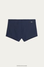 Apparel CA Intimissimi Men Plain Square-Cut Swim Trunks 1467-Intense Blue DD6R6T452 - Image 5