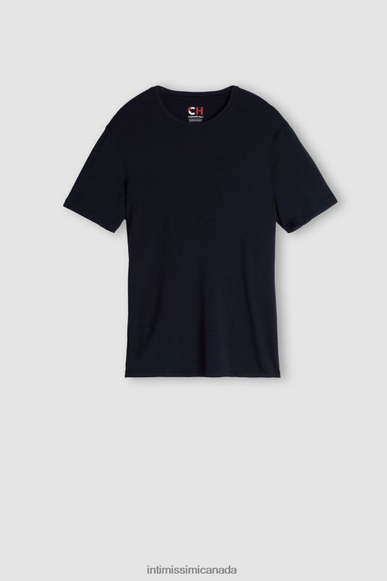Apparel CA Intimissimi Men Short-Sleeve Modal-Cashmere Top 800-Midnight Blue DD6R6T253 - Image 3