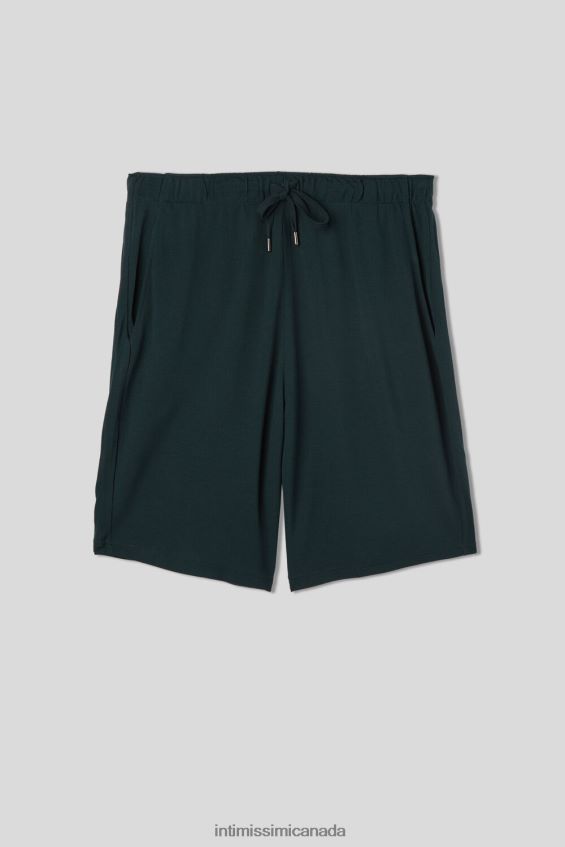 Apparel CA Intimissimi Men Silk and Modal Pique Shorts 132J-Dark Green DD6R6T153 - Image 1