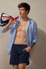 Apparel CA Intimissimi Men Solid-Colour Swim Shorts 1467-Intense Blue DD6R6T447 - Image 2