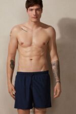 Apparel CA Intimissimi Men Solid-Colour Swim Shorts 1467-Intense Blue DD6R6T447