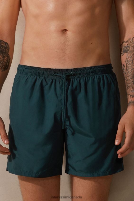 Apparel CA Intimissimi Men Solid-Colour Swim Shorts 4369-Dark Green DD6R6T445 - Image 1