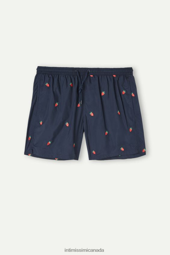 Apparel CA Intimissimi Men Strawberry-Embroidered Swim Shorts 252J-Strawberry Embroidery Deep Blue DD6R6T430 - Image 4