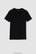 Apparel CA Intimissimi Men Stretch Supima Cotton T-Shirt 019-Black DD6R6T285 - Image 4