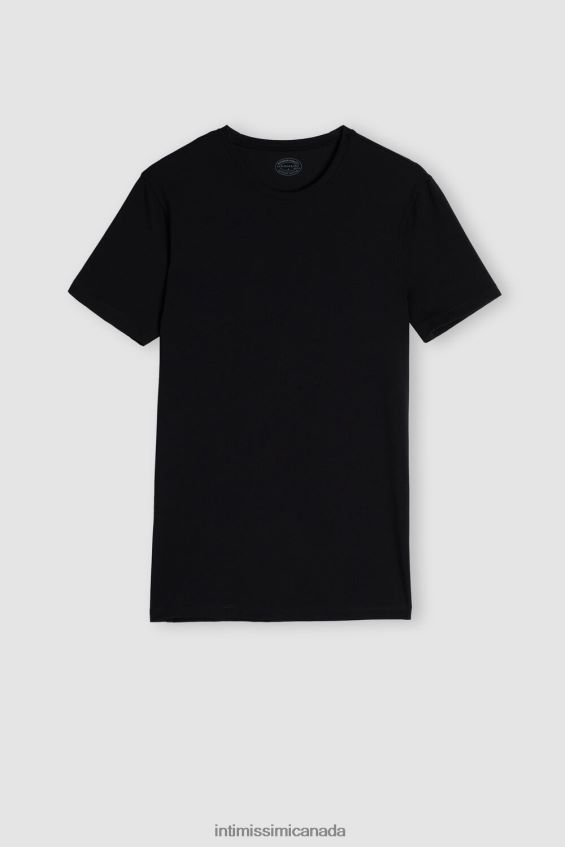 Apparel CA Intimissimi Men Stretch Supima Cotton T-Shirt 019-Black DD6R6T285 - Image 4