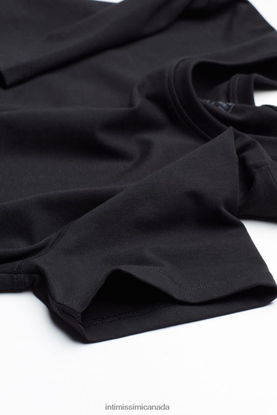 Apparel CA Intimissimi Men Stretch Supima Cotton T-Shirt 019-Black DD6R6T285 - Image 5