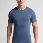 Apparel CA Intimissimi Men Stretch Supima Cotton T-Shirt 5210-Denim Blue Blend DD6R6T267