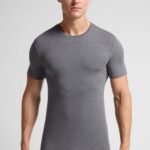 Apparel CA Intimissimi Men Stretch Supima Cotton T-Shirt 5227-Charcoal Grey Melange DD6R6T269