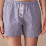 Apparel CA Intimissimi Women Santorini View Cotton Shorts 246J-Santorini Print Blue DD6R6T1508