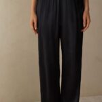 Apparel CA Intimissimi Women Silk Satin Trousers 019-Black DD6R6T1681