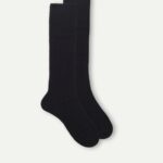 Socks CA Intimissimi Men Long Ribbed Cashmere and Wool Socks 019-Black DD6R6T350