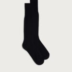 Socks CA Intimissimi Men Long Sateen Cotton Lisle Socks 019-Black DD6R6T390
