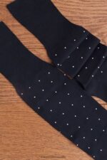 Socks CA Intimissimi Men Long Socks in Patterned Lisle Cotton 049J-Polka Dot-Print Midnight Blue DD6R6T340 - Image 2