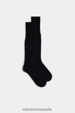 Socks CA Intimissimi Men Long Warm Cotton Socks 019-Black DD6R6T376