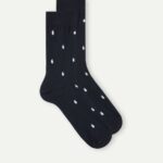 Socks CA Intimissimi Men Short Patterned Cotton Socks 188J-Aubergine-Print Dark Blue DD6R6T332