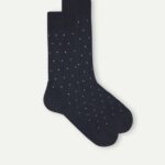 Socks CA Intimissimi Men Short Socks in Patterned Lisle Cotton 049J-Polka Dot-Print Midnight Blue DD6R6T341