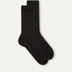 Socks CA Intimissimi Men Short Socks in Patterned Lisle Cotton 062J-Nero Stampa Pois DD6R6T339