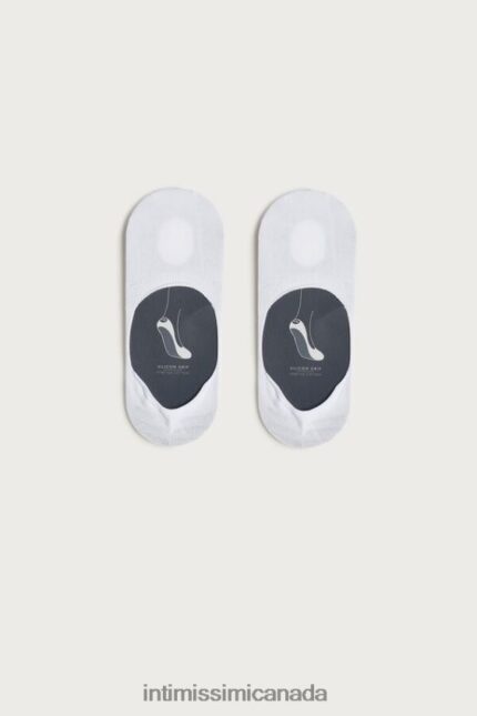 Socks CA Intimissimi Men Stretch Cotton Footlet Socks 001-White DD6R6T401