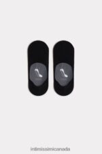 Socks CA Intimissimi Men Stretch Cotton Footlet Socks 019-Black DD6R6T391