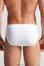 Underwear CA Intimissimi Men Microfiber Briefs with Logo Detail 001-White DD6R6T151 - Image 3