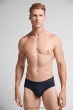 Underwear CA Intimissimi Men Microfiber Briefs with Logo Detail 800-Midnight Blue DD6R6T147 - Image 2