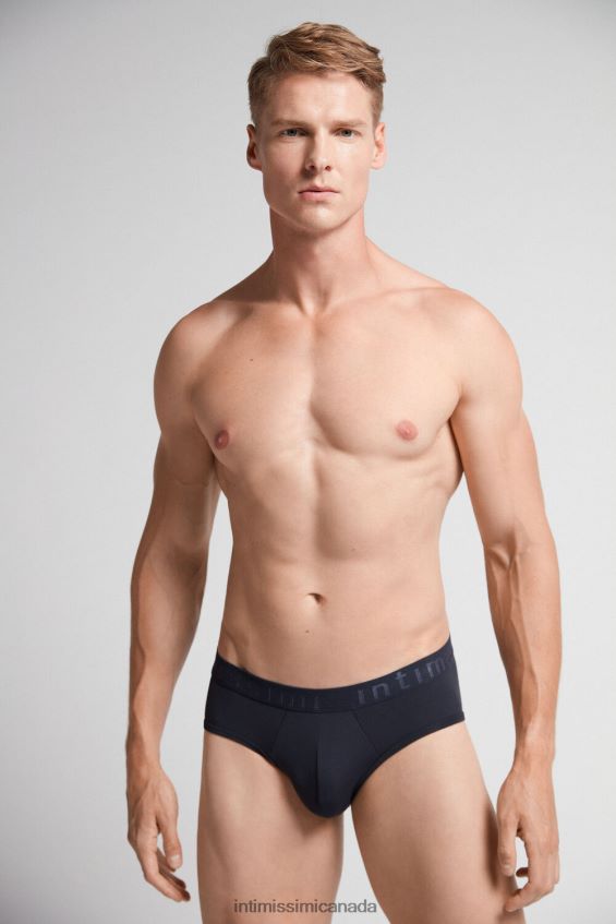 Underwear CA Intimissimi Men Microfiber Briefs with Logo Detail 800-Midnight Blue DD6R6T147 - Image 2