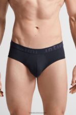 Underwear CA Intimissimi Men Microfiber Briefs with Logo Detail 800-Midnight Blue DD6R6T147
