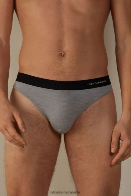 Underwear CA Intimissimi Men Microfibre Thong with Logo Detail 9958-Light Grey Blend DD6R6T132