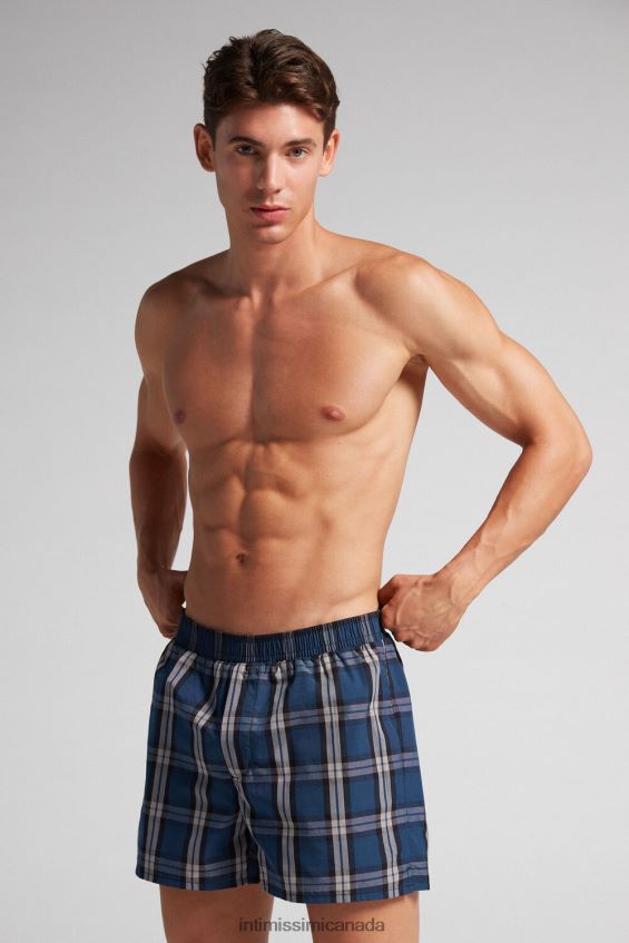 Underwear CA Intimissimi Men Print-Detail Boxers 375J-Check Medium Blue/Nero DD6R6T13 - Image 2