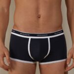 Underwear CA Intimissimi Men Stretch Supima Cotton Boxer Shorts with Logo Detail 3481-Midnight Blue/White DD6R6T117