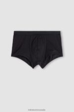 Underwear CA Intimissimi Men Stretch Supima Cotton Boxer Shorts with Logo Detail 386I-Black/Black DD6R6T115 - Image 4