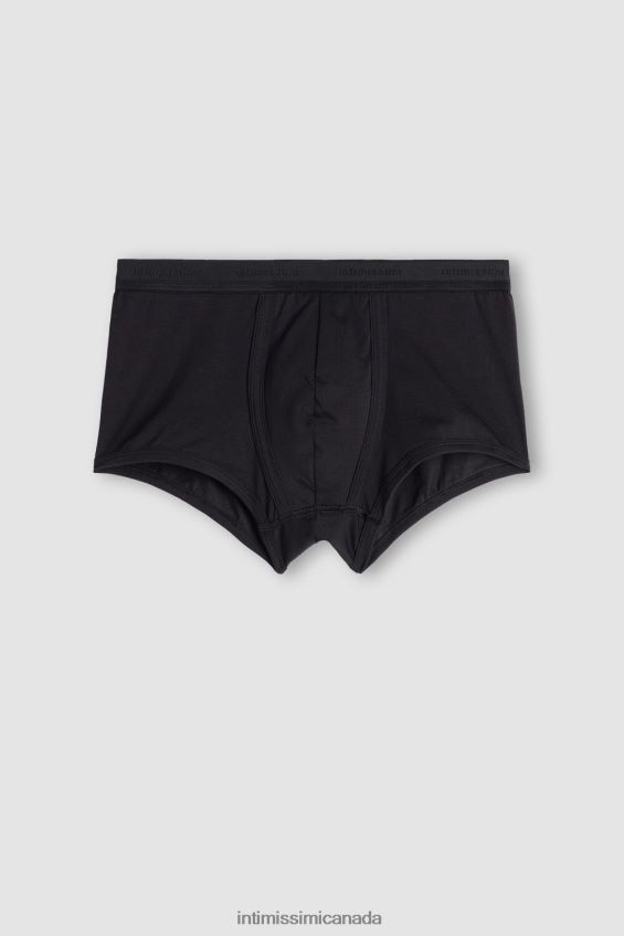 Underwear CA Intimissimi Men Stretch Supima Cotton Boxer Shorts with Logo Detail 386I-Black/Black DD6R6T115 - Image 4