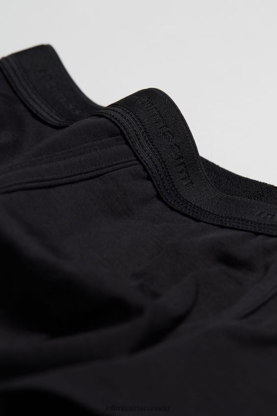 Underwear CA Intimissimi Men Stretch Supima Cotton Boxer Shorts with Logo Detail 386I-Black/Black DD6R6T115 - Image 5