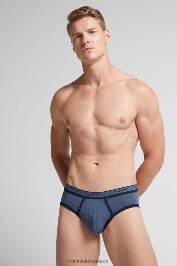 Underwear CA Intimissimi Men Stretch Supima Cotton Brief with Logo Detail 845I-Denim Blue Blend/Midnight Blue DD6R6T86 - Image 2