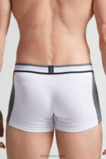 Underwear CA Intimissimi Men Two-Tone Stretch Supima Cotton Boxers 384I-White/Graphite Blend DD6R6T101 - Image 2