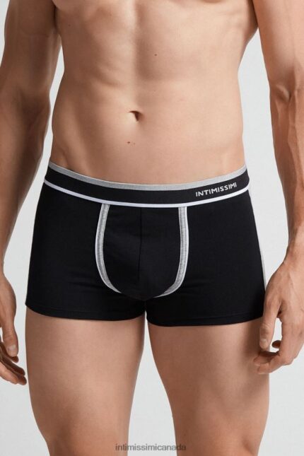 Underwear CA Intimissimi Men Two-Tone Stretch Supima Cotton Boxers 539I-Black/Light Grey Blend DD6R6T105
